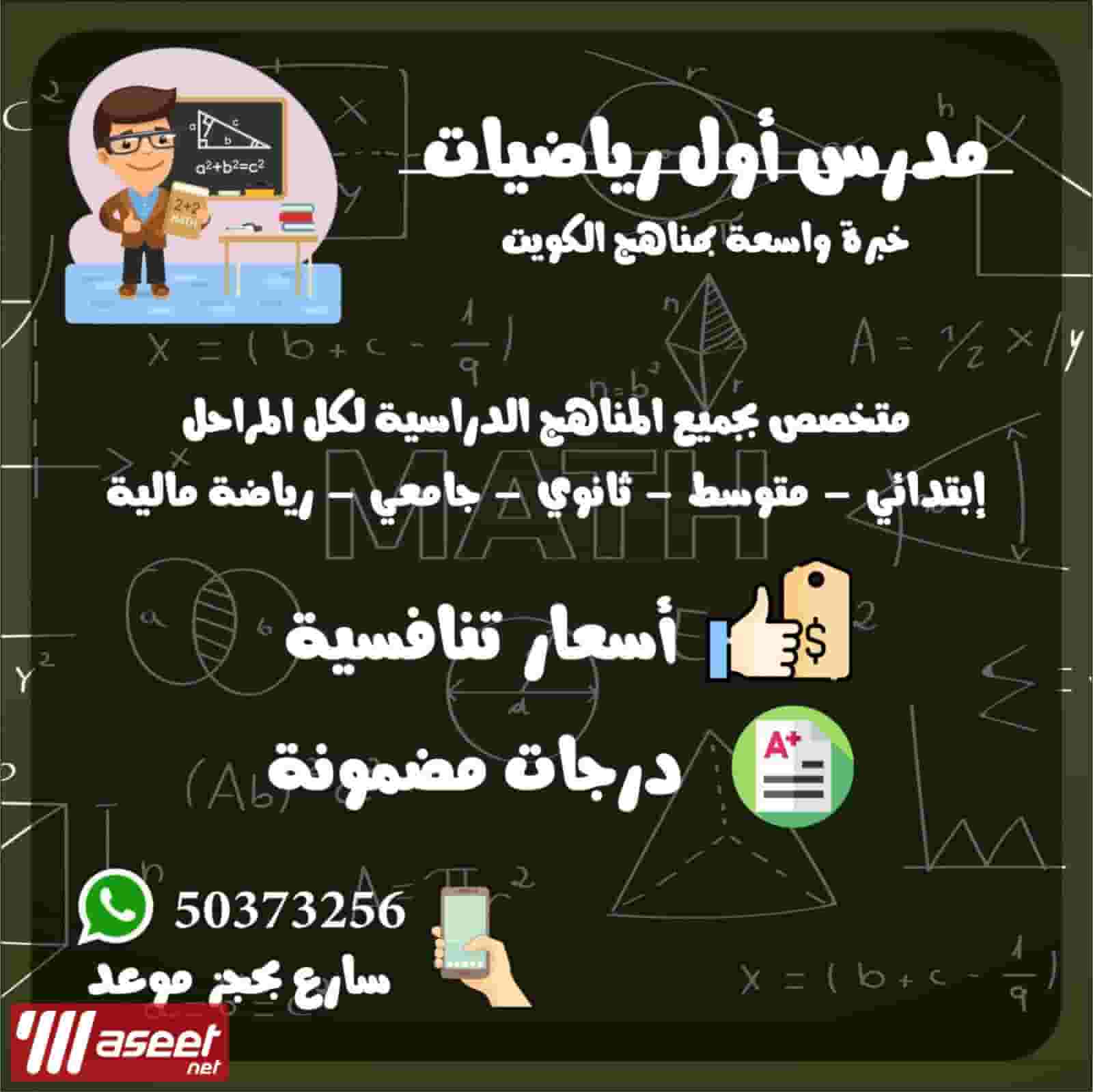 Math teacher with experience in Kuwait curricula, intermediate secondary school, university and statistics
