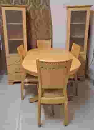 dining table with storage cabinet