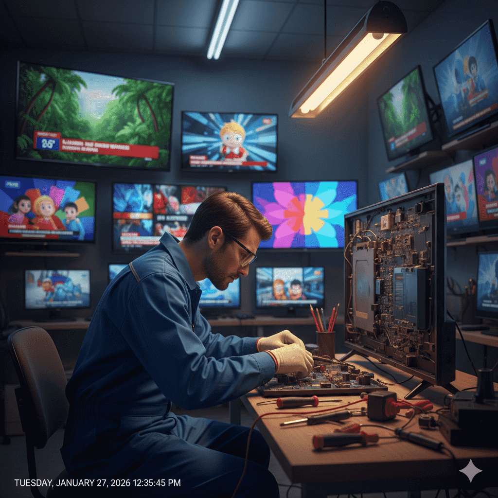 مطلوب فني تصليح شاشات تلفزيون 