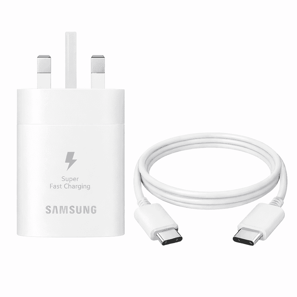 شاحن سامسونج أصلي 25 وات مع كابل – جديد بالكرتونة