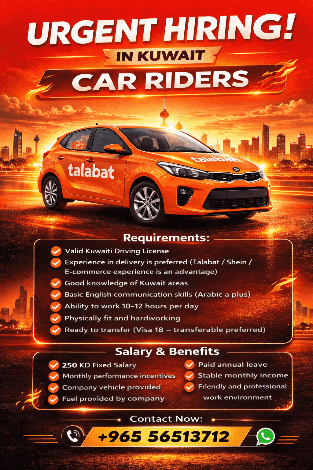 Driver Job Vacancies in Kuwait