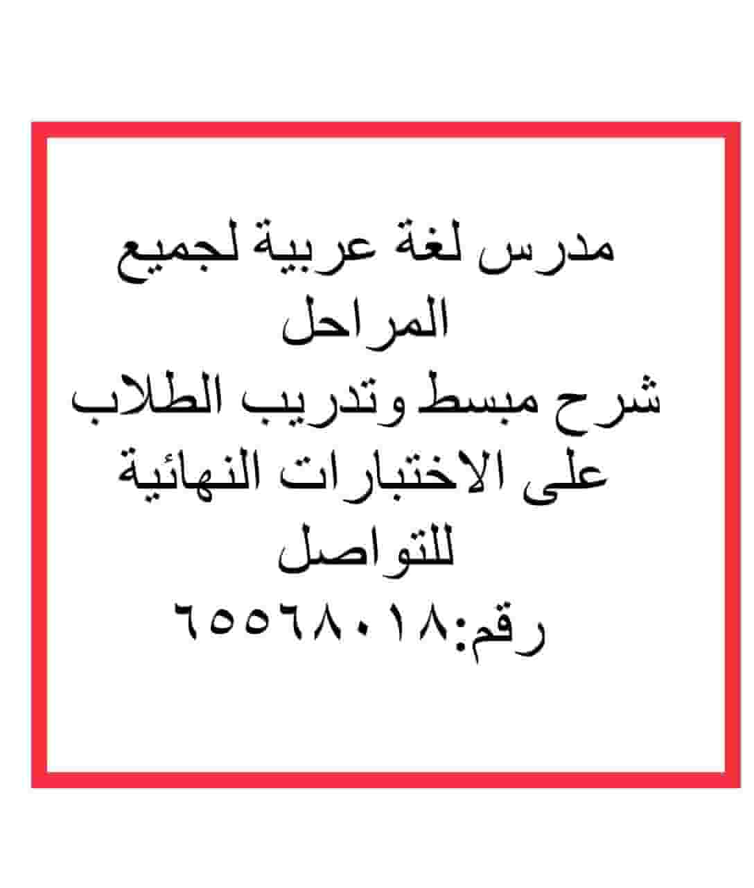 Arabic language teacher for all levels