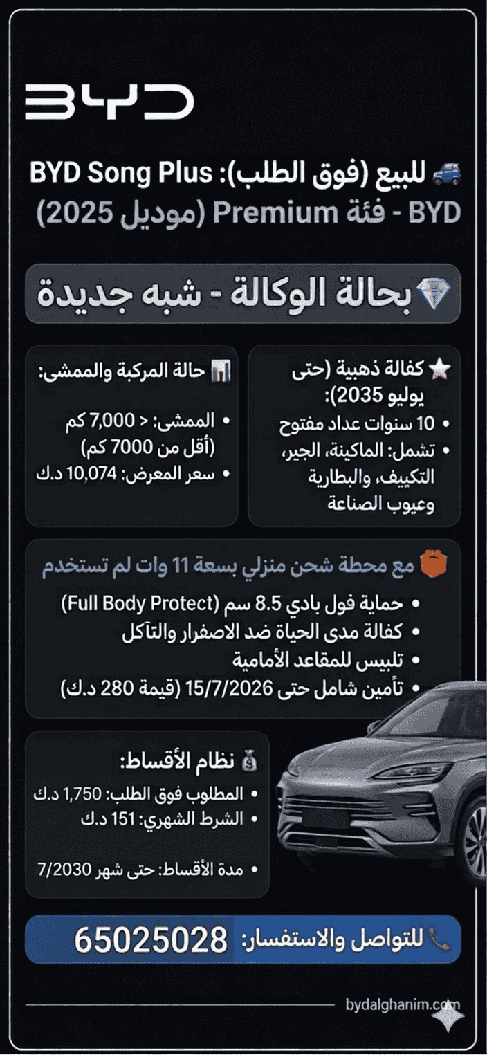 بي واي دي سونج بلي 2025