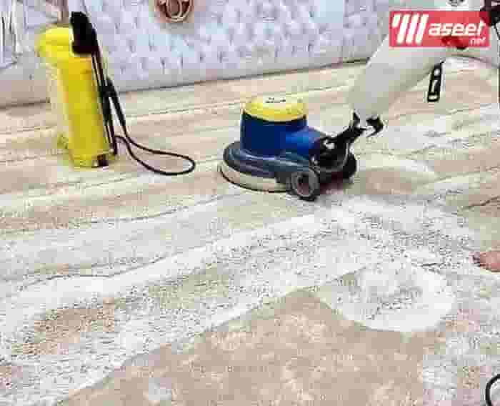 Cleaning the sofa and carpet