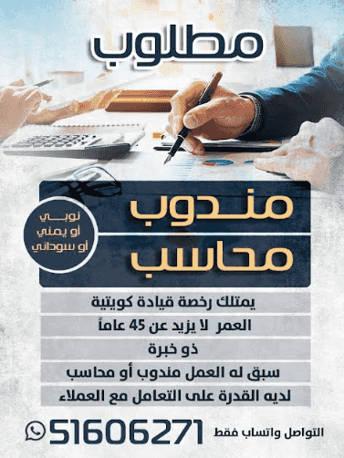 مطلوب مندوب محاسب