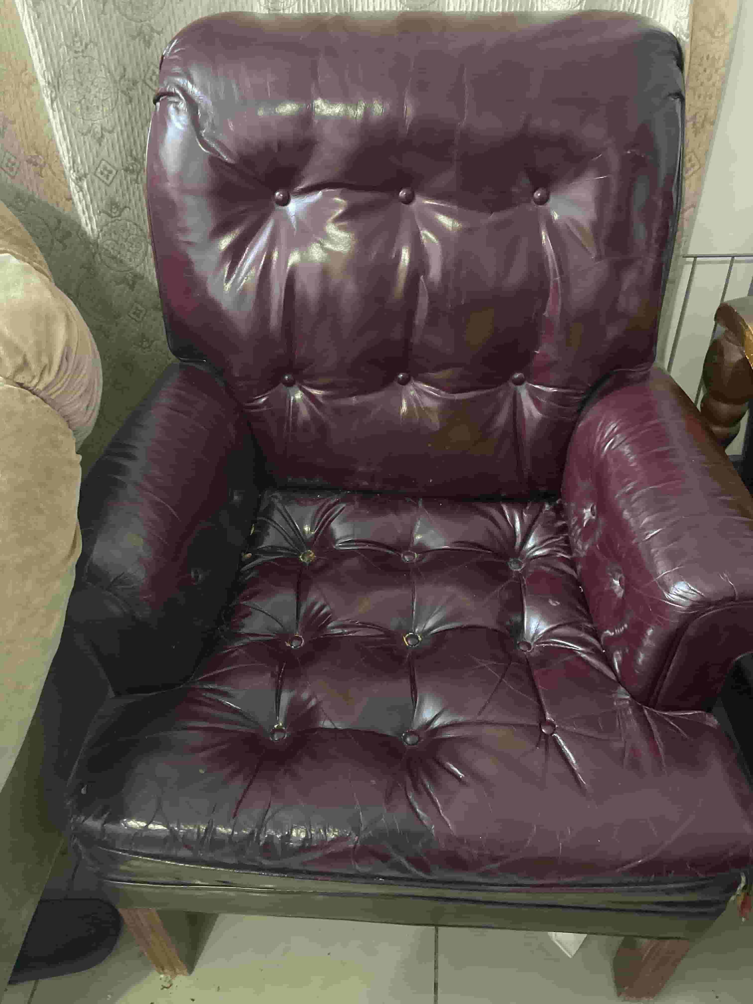 The leather chair is in excellent condition and very comfortable