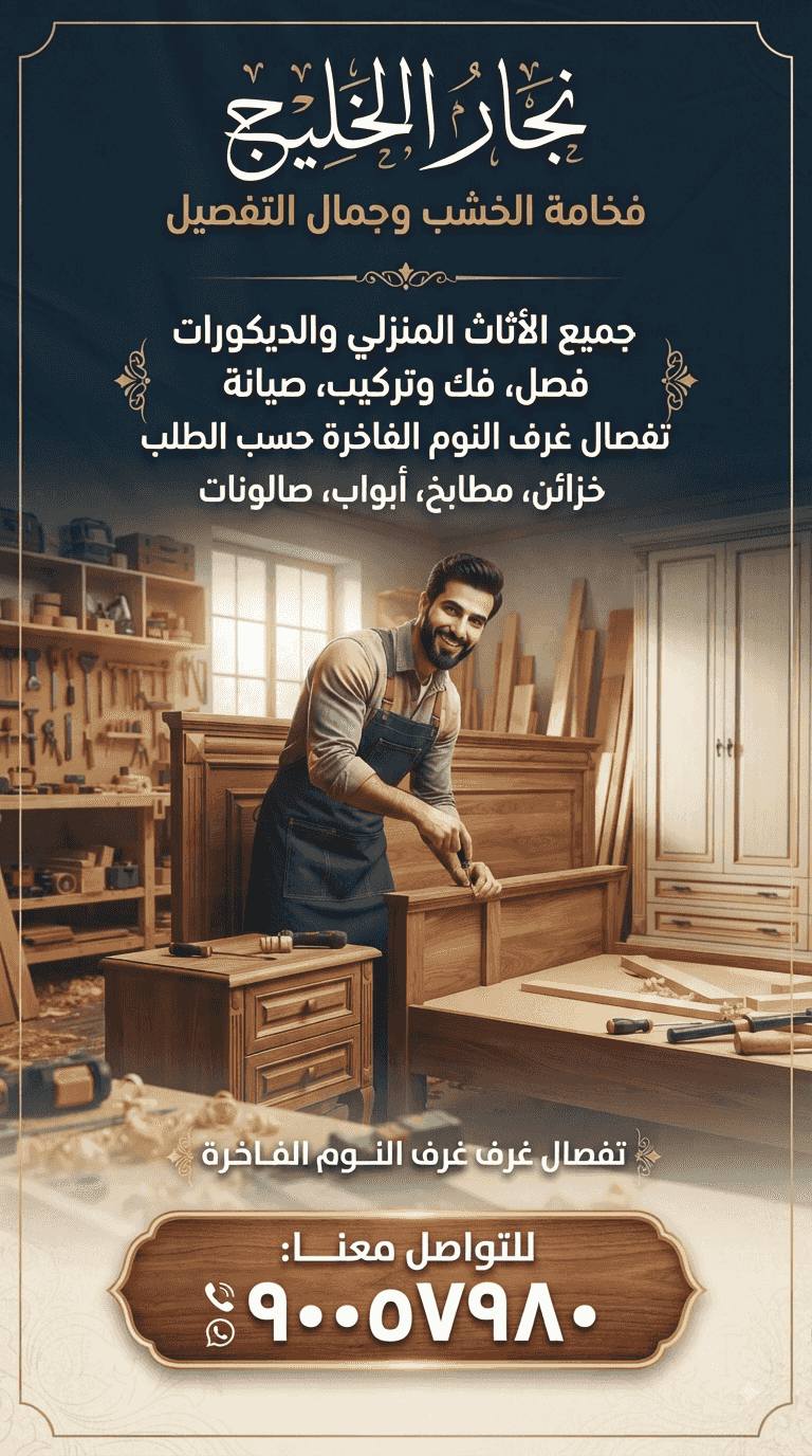 نجار فك تركيب صيانه جميع الاثاث المنزلى