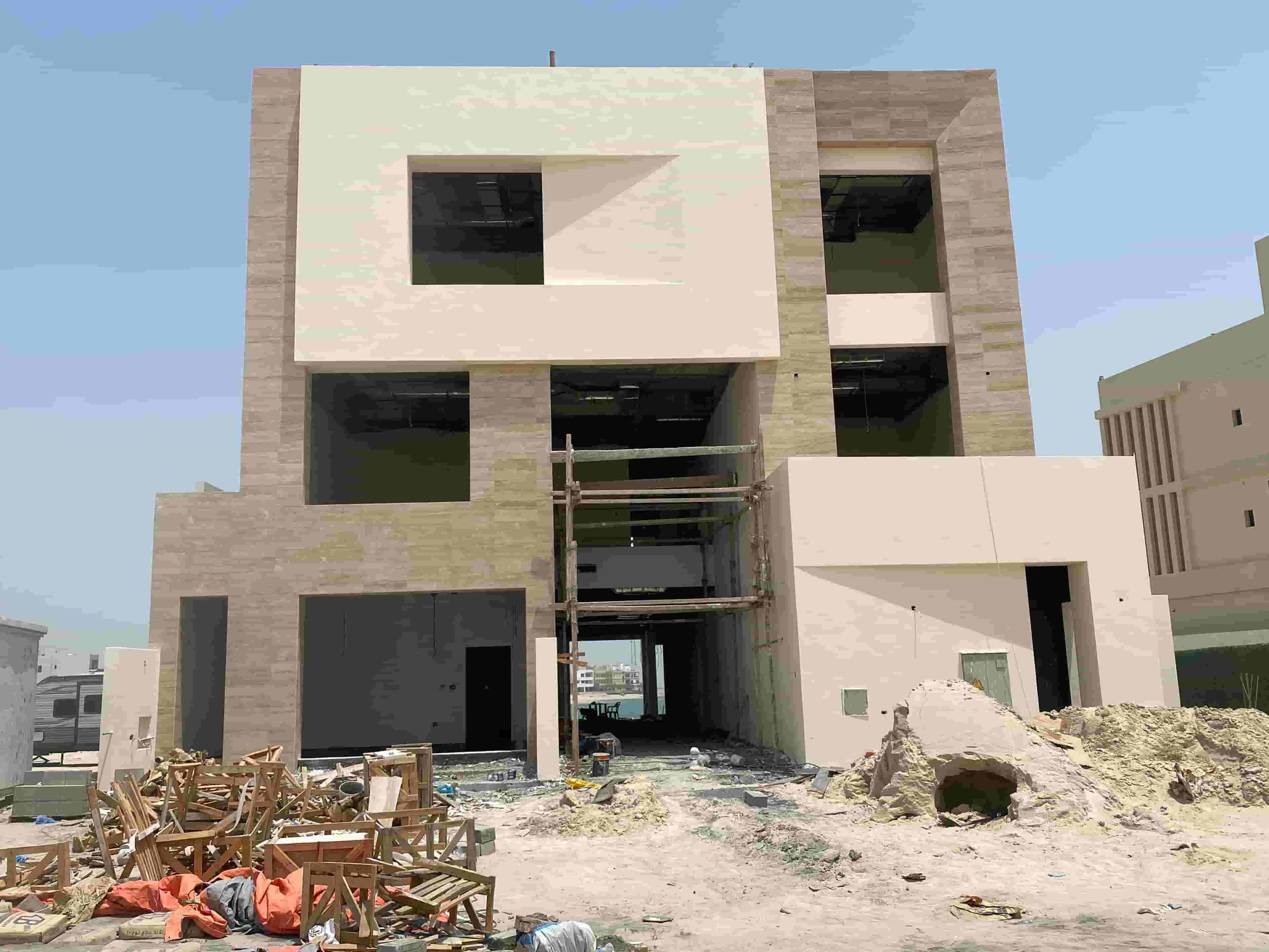 General contractor for a black structure