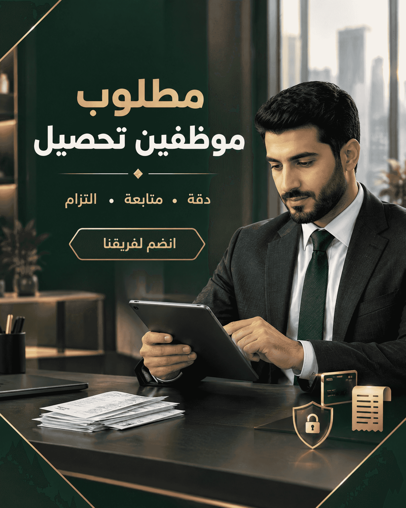 مطلوب موظفين ايجارات وتحصيل