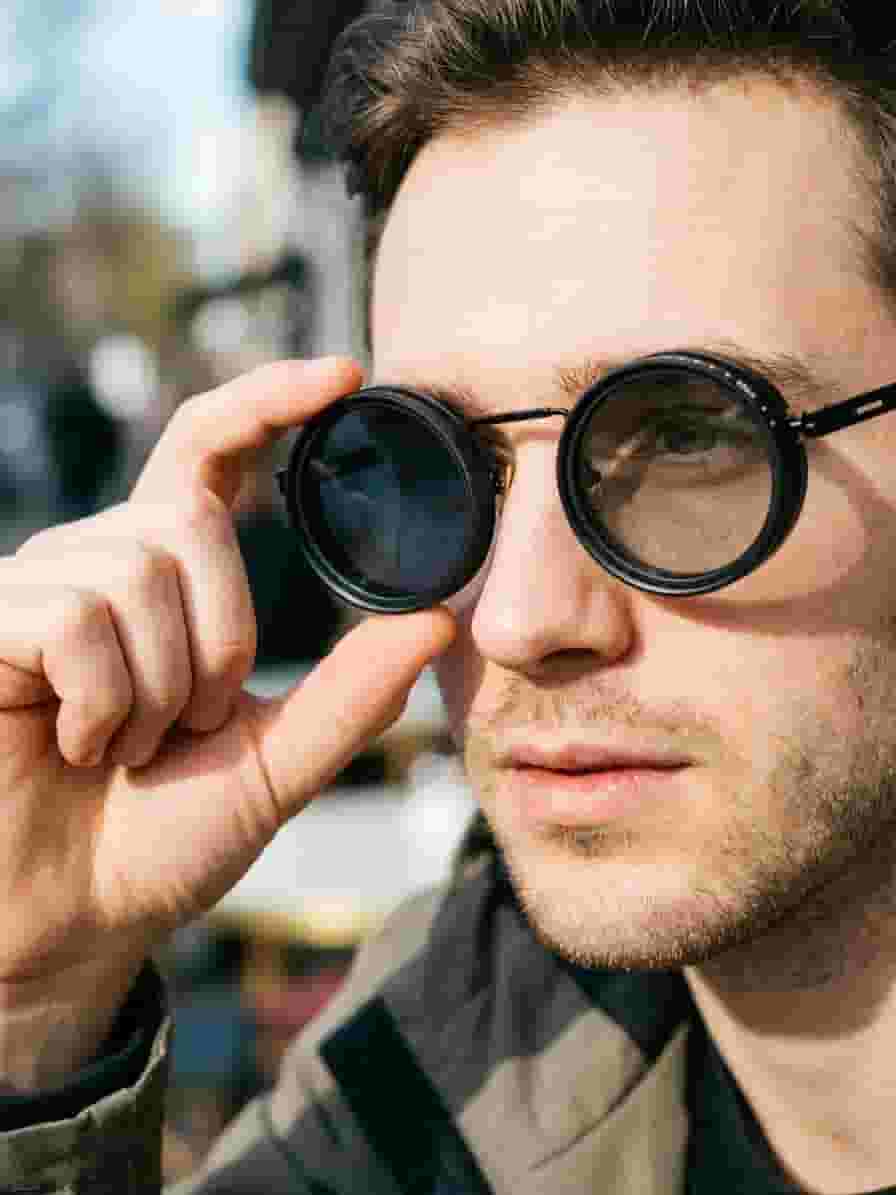 New sunglasses that can be changed by turning the lens