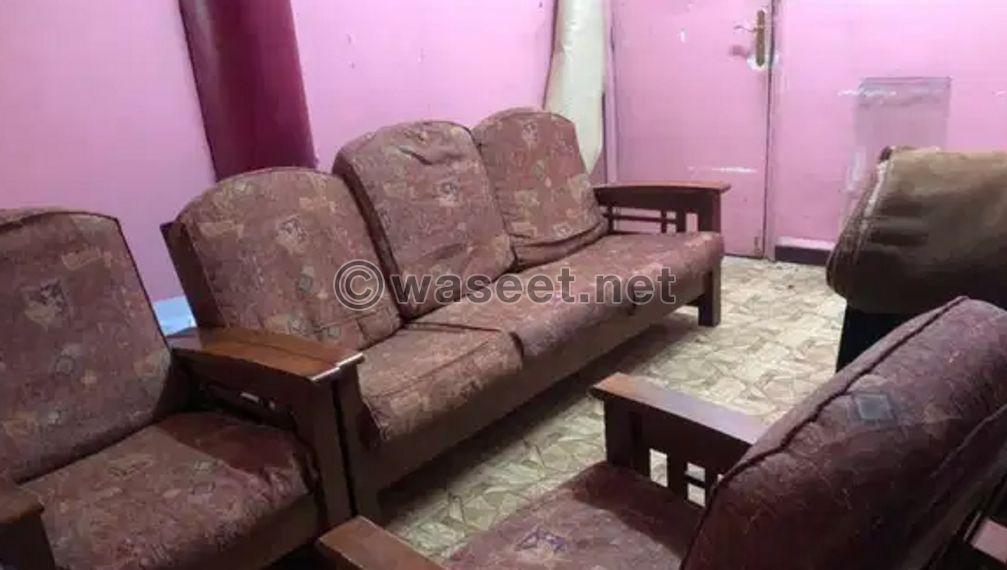 Wooden sofa 5 seater 0