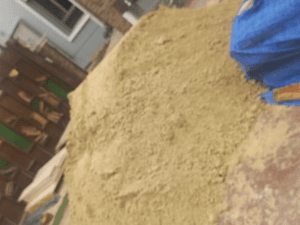 Washed sand and fertilizer 