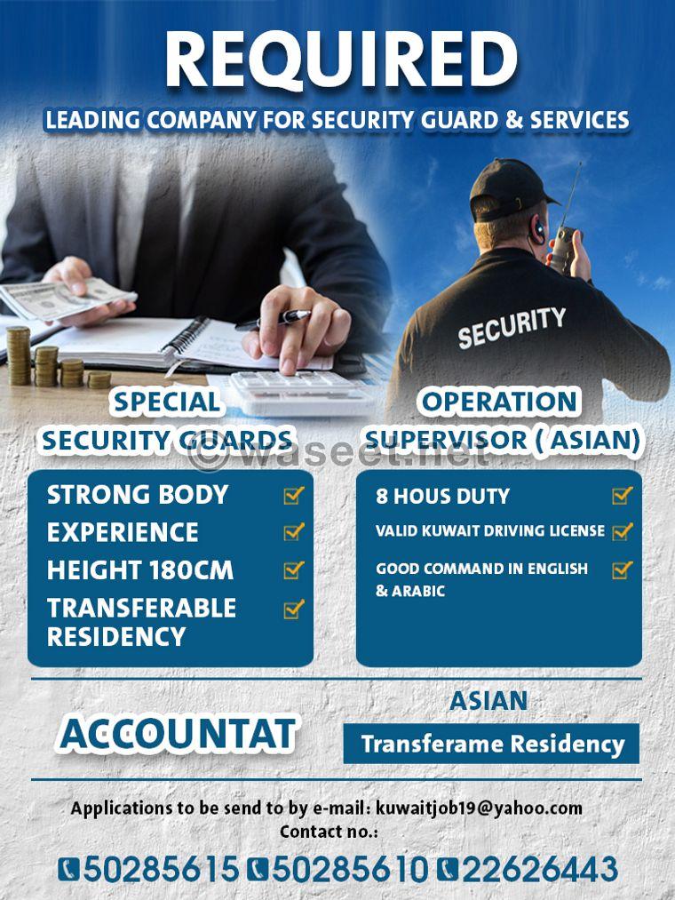 It is required for a leading guard company in the security field	 0