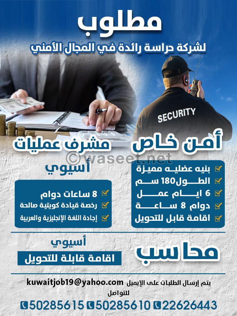 It is required for a leading guard company in the security field	 1