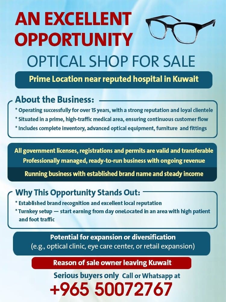 Eyeglasses shop for sale