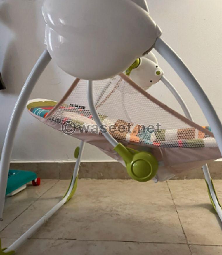 A baby swing or a baby cot is very light use 1