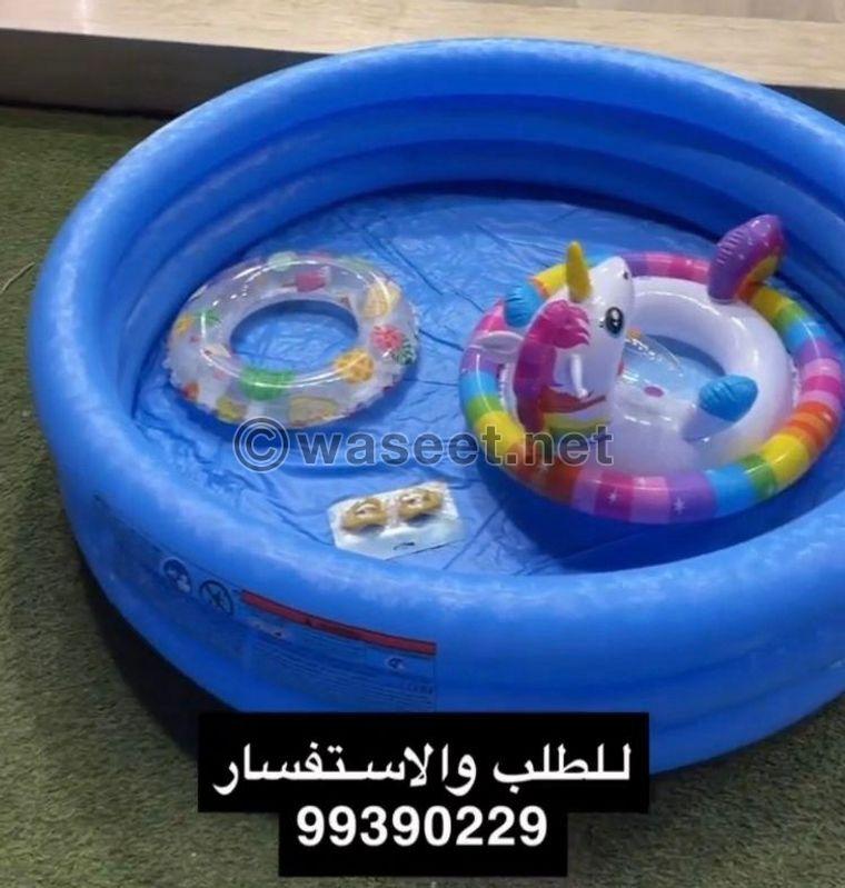 A swimming pool for children and two swimming pools  0