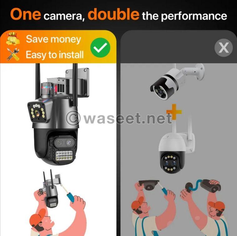 Two cameras with one camera 4K WiFi or network line  3