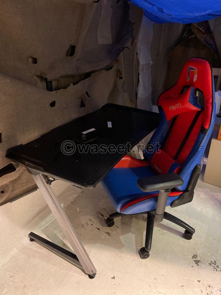Gaming table and gaming chair for sale 0